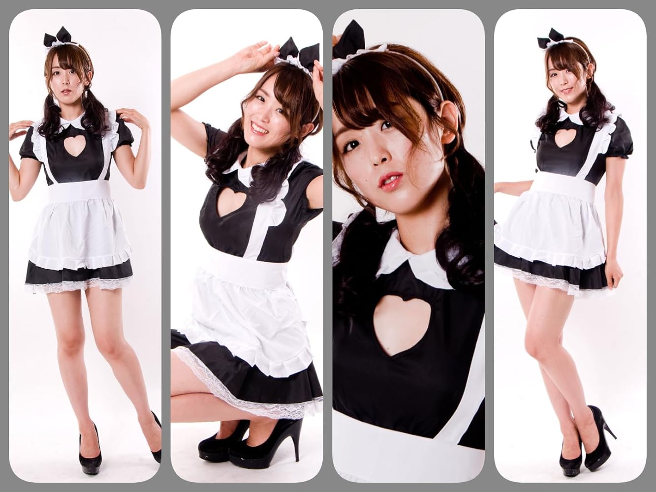 メイド服  コスプレ セットアップ ハート Amazon | [kitamurasyokai] ハート胸元がセクシーなメイド服